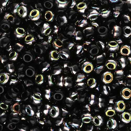 Miyuki 8/0 Seed Beads 55038 - Black Vitrail x8g