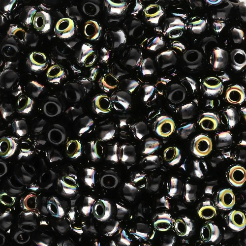 Miyuki 8/0 Seed Beads 55038 - Black Vitrail x8g