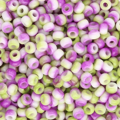 Miyuki 8/0 Seed Beads 55055 - Opaque White Funky Orchid x8g
