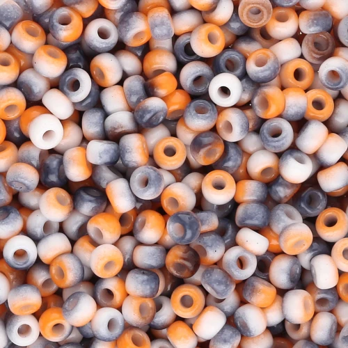 Miyuki 8/0 Seed Beads 55058 - Opaque White Funky Copper x8g