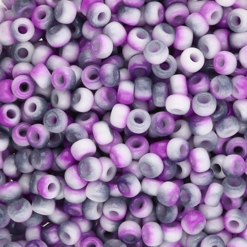 Miyuki 8/0 Seed Beads 55060 - Opaque White Funky Purple x8g
