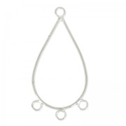 3 loops spacers drop shape 42 mm Fine silver plating x2|raw }}