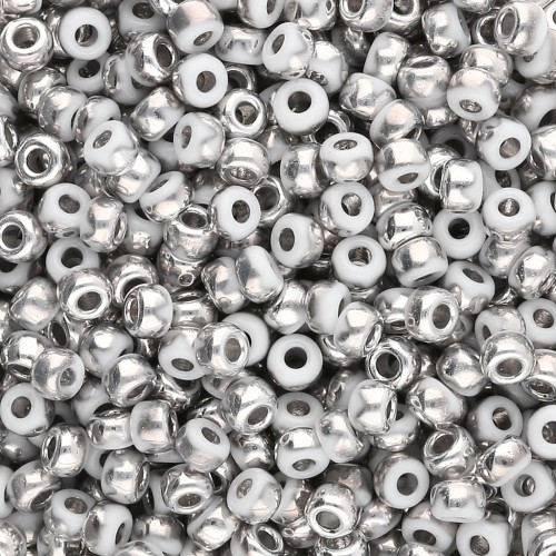 Miyuki 8/0 Seed Beads 55076 - Opaque White Labrador x8g