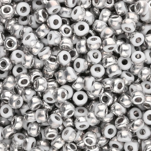 Miyuki 8/0 Seed Beads 55076 - Opaque White Labrador x8g
