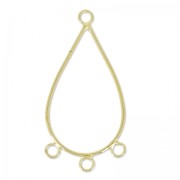 3 loops spacers drop shape 42 mm Fine gold plated x2|raw }}