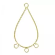 3 loops spacers drop shape 42 mm Fine gold plated x2