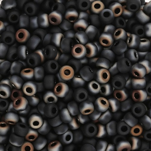 Miyuki 8/0 Seed Beads 4561 - Matte Black Valentinite x8g