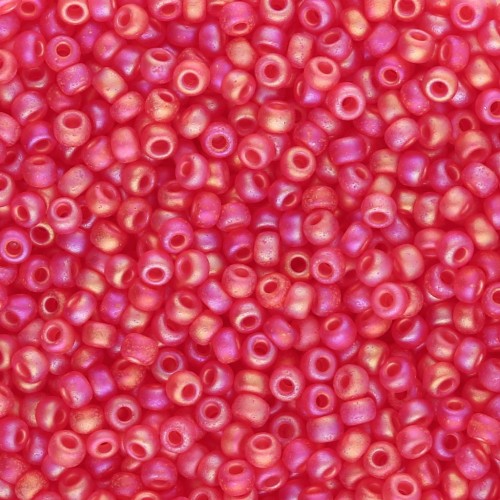 Miyuki 11/0 Seed beads 140FR - Transparent Light Red AB Matte x8g