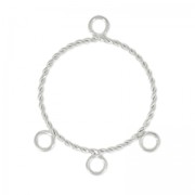 3 loops spacers round shape 28 mm Fine silver plating x2|raw }}