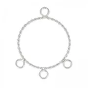 3 loops spacers round shape 28 mm Fine silver plating x2