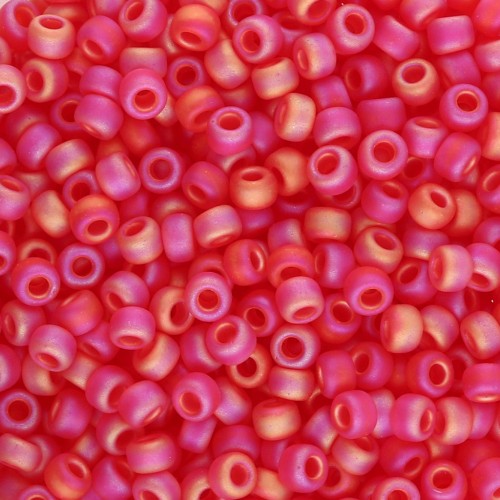 Miyuki 8/0 Seed beads 140FR - Transparent Light Red AB Matte x8g