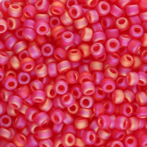 Miyuki 8/0 Seed beads 140FR - Transparent Light Red AB Matte x8g
