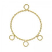3 loops spacers round shape 30 mm gold tone x2