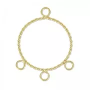 3 loops spacers round shape 30 mm gold tone x2