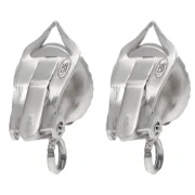 Ear clips for 8 mm round cabochon with open ring - Silver 925 x2
