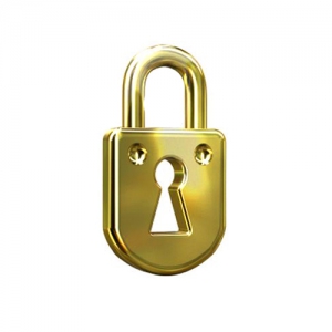 Padlock charm 11 mm 925 sterling Silver gold plated x1