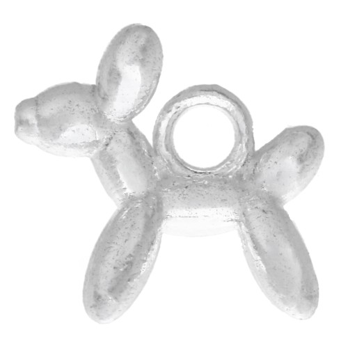 9.75 mm Balloon Dog Charm - 925 Sterling Silver x1