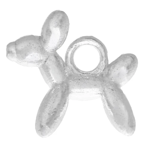 9.75 mm Balloon Dog Charm - 925 Sterling Silver x1