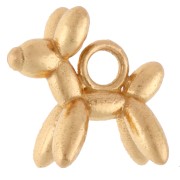 10 mm Balloon Dog Charm - 925 Sterling Silver Fine gold plated x1