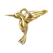 Charm hummingbird 13 mm en Gold sterling Silver gold plated x1|raw }}