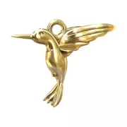 Charm hummingbird 13 mm en Gold sterling Silver gold plated x1
