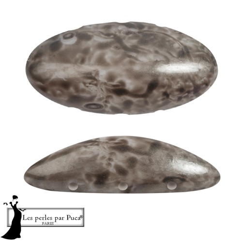 Athos 3D 3 holes® by Puca® 20x10 mm - Mishmash Taupe x1