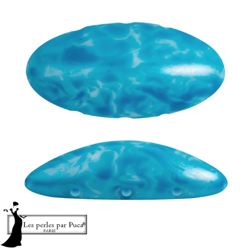 Athos 3D 3 holes® by Puca® 20x10 mm - Mishmash Turquoise x1