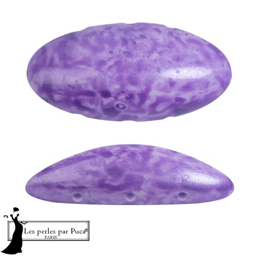 Athos 3D 3 holes® by Puca® 20x10 mm - Mishmash Violet x1