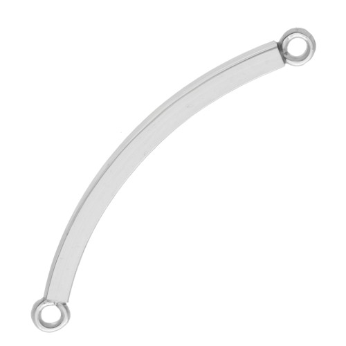 Spacers half square wire bracelet 40x2.4 mm 2 rings - 925 Sterling Silver x1