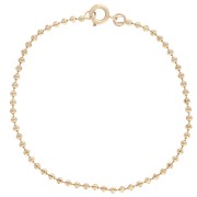 2 mm Ribbed Ball Link Bracelet - 3-micron Gold-Plated x 17 cm