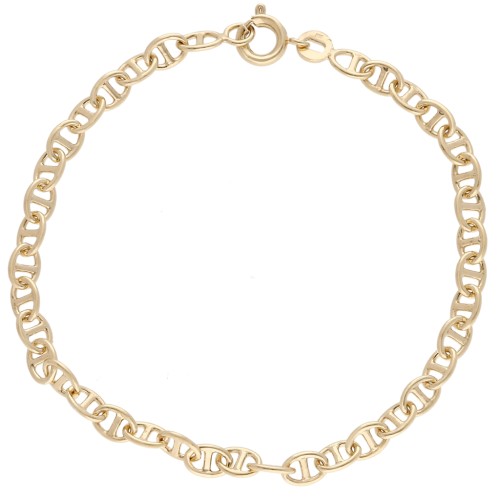3.8 mm Marine Link Bracelet - 3-micron Gold-Plated x 17 cm