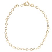 3.15 mm Ribbed Circle Fantasy Link Bracelet - 3-micron Gold-Plated x 17 cm