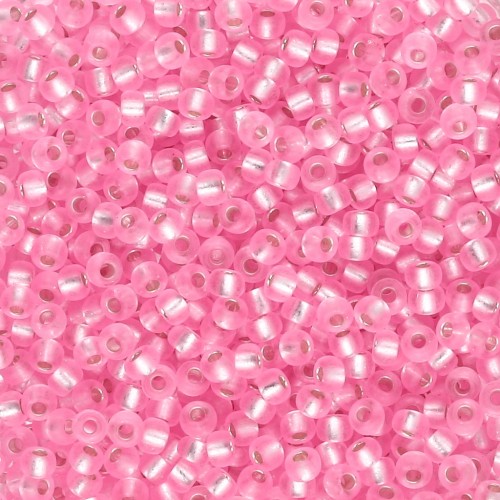 Miyuki 11/0 22 Seed Beads - Dyed Silver-Lined Carnation Pink x8g