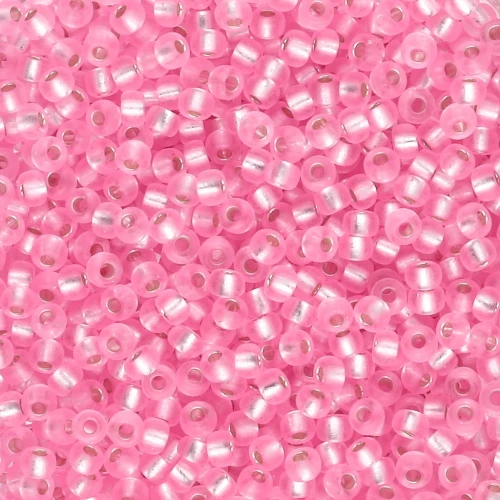 Miyuki 11/0 22 Seed Beads - Dyed Silver-Lined Carnation Pink x8g