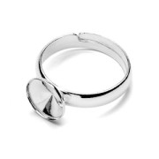Ring base  for PureCrystal 1122 cabochon 10mm 925 Sterling  Silver x1