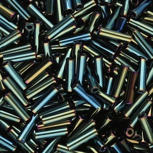Miyuki 6 mm Bugles BGL-453 - Metallic Forest Green Iris x 10 g