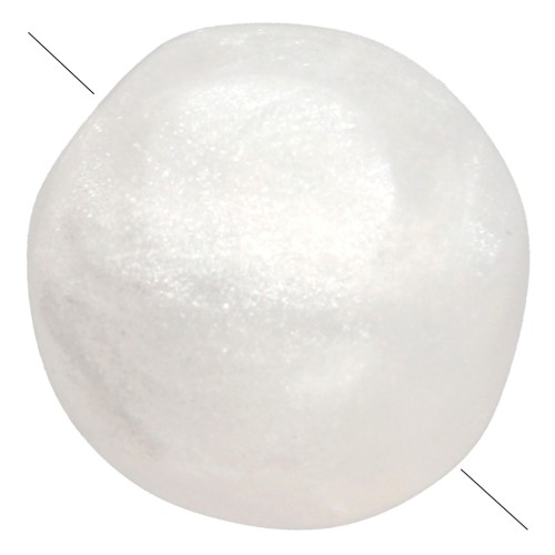 8 mm irregular round faceted opaque resin beads - Pearlescent white x8