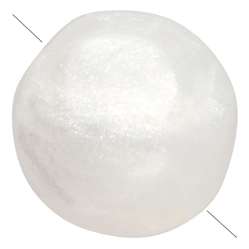 8 mm irregular round faceted opaque resin beads - Pearlescent white x8