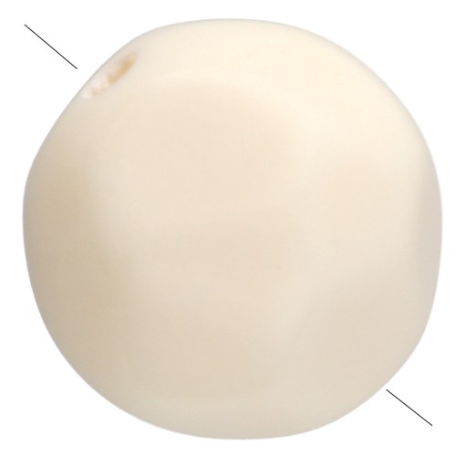8 mm irregular round faceted opaque resin beads - Ecru x8