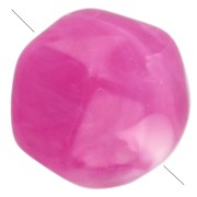 Fuchsia - 8mm Irregular Round Faceted Beads, Translucent Resin, Fuchsia Pink Marbled x8 8mm Irregular Round Faceted Beads, Translucent Resin, Fuchsia Pink Marbled x8