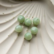 10 mm Irregular Round Faceted Beads, Translucent Resin - Marbled Lichen x6