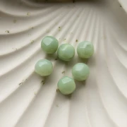 10 mm Irregular Round Faceted Beads, Translucent Resin - Marbled Lichen x6