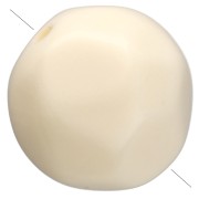 Ecru - 10 mm irregular round faceted opaque resin bead - Ecru x6 10 mm irregular round faceted opaque resin bead - Ecru x6