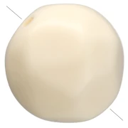 10 mm irregular round faceted opaque resin bead - Ecru x6