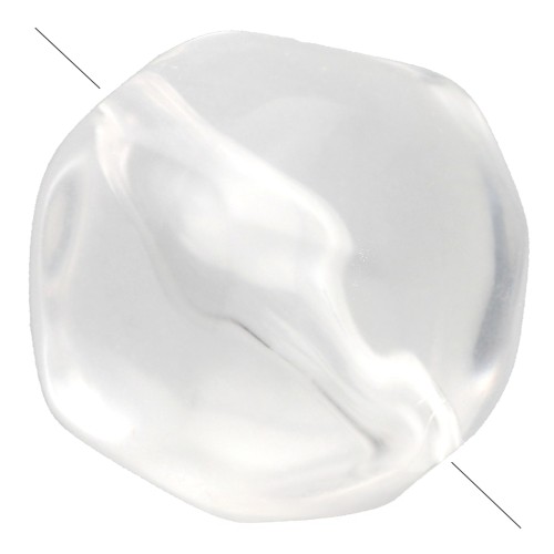 10 mm Irregular Round Faceted Beads, Clear Resin - Crystal x6