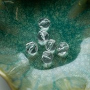 10 mm Irregular Round Faceted Beads, Clear Resin - Crystal x6