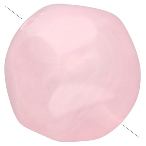 10 mm Irregular Round Faceted Beads, Translucent Resin, Light Pink Marbled x6