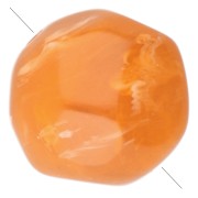 Apricot - 10 mm irregular round faceted beads, translucent resin - Marbled apricot x6 10 mm irregular round faceted beads, translucent resin - Marbled apricot x6