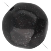 10 mm irregular round faceted opaque resin beads - Glittery black x6
