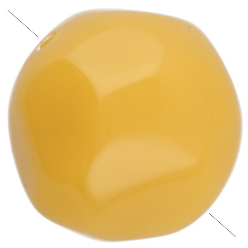 12 mm irregular round faceted opaque resin bead - Honey x4